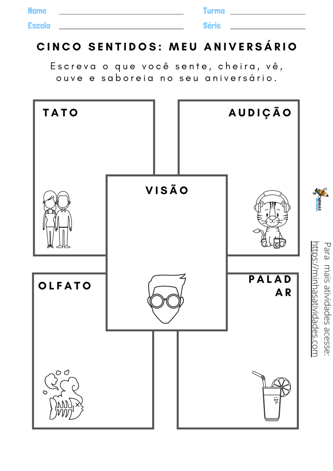 Atividades Sobre Os 5 Sentidos Para Imprimir