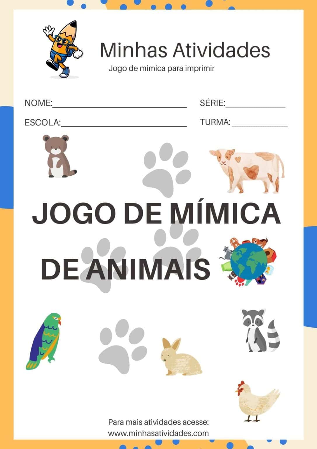 Jogo De Mimica Para Imprimir