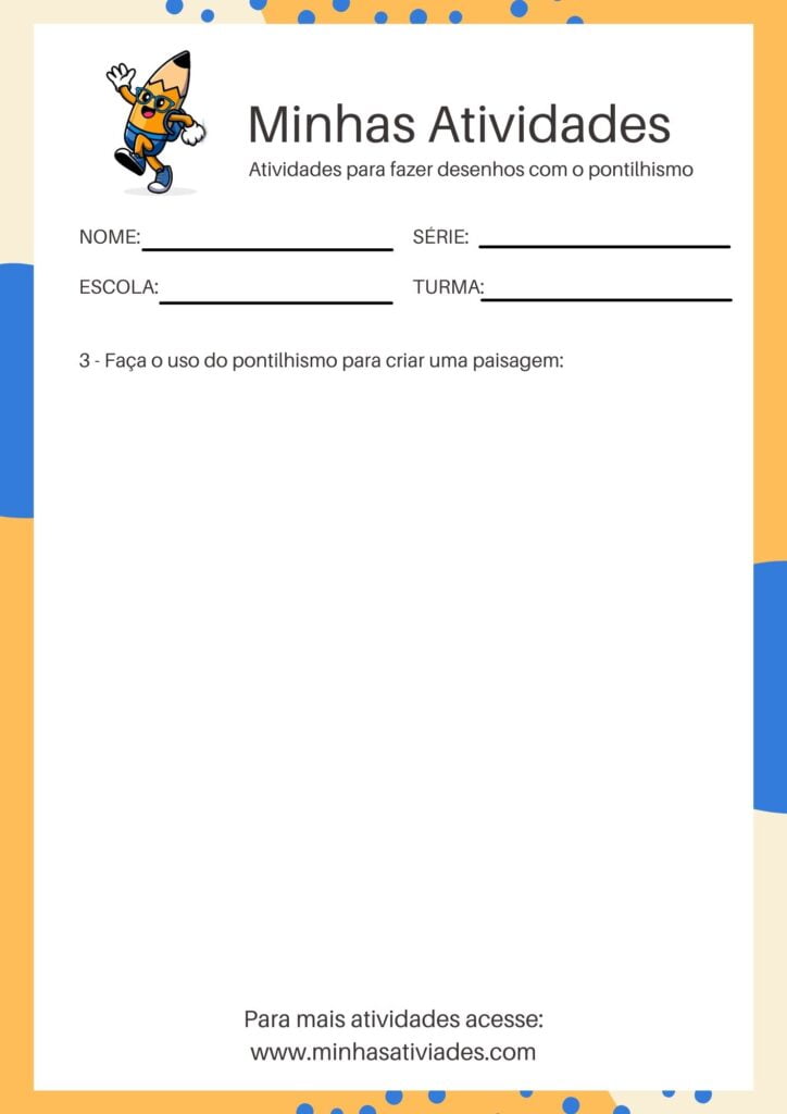 Atividades Para Fazer Desenhos Com O Pontilhismo