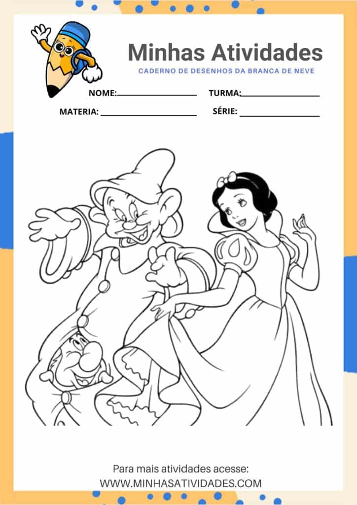 atividades para colorir da Branca de Neve