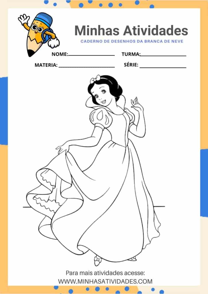 atividades para colorir da Branca de Neve