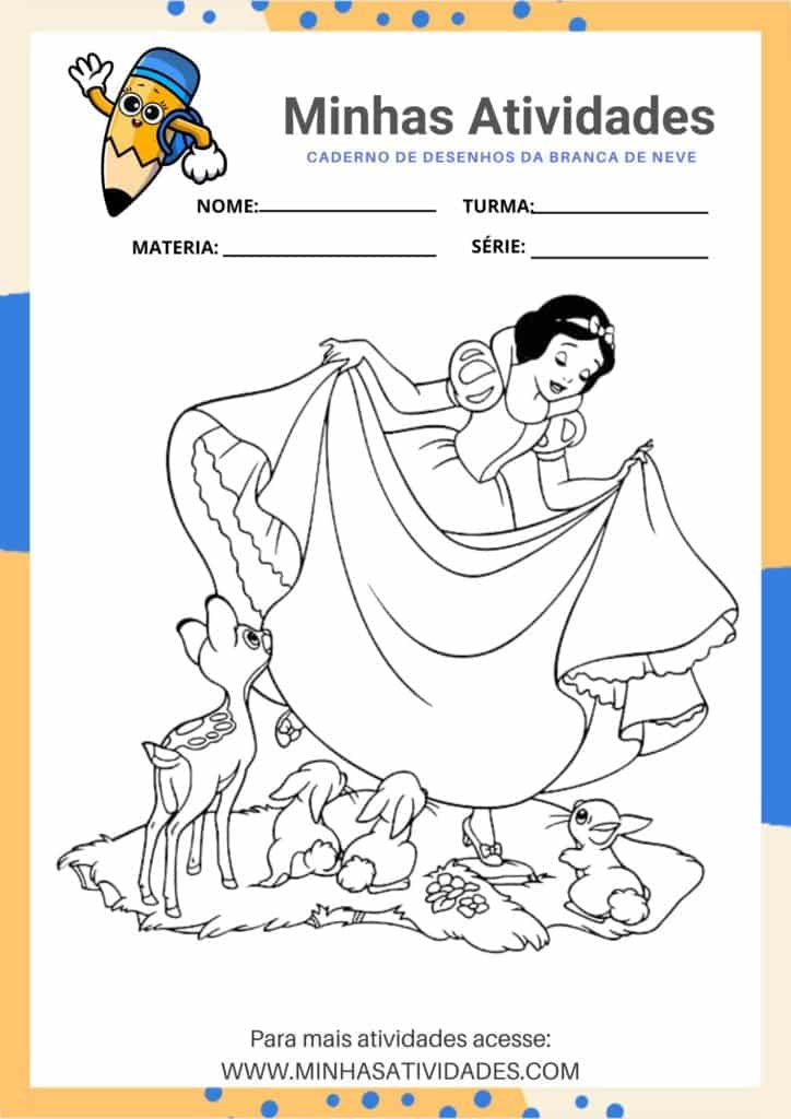 atividades para colorir da Branca de Neve