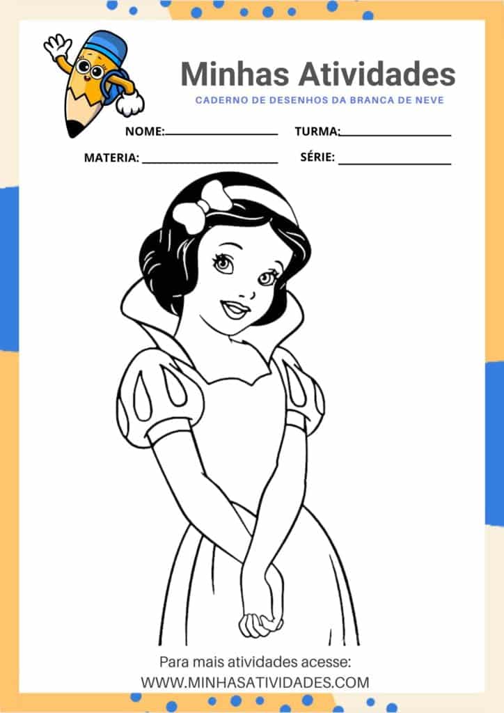 atividades para colorir da Branca de Neve