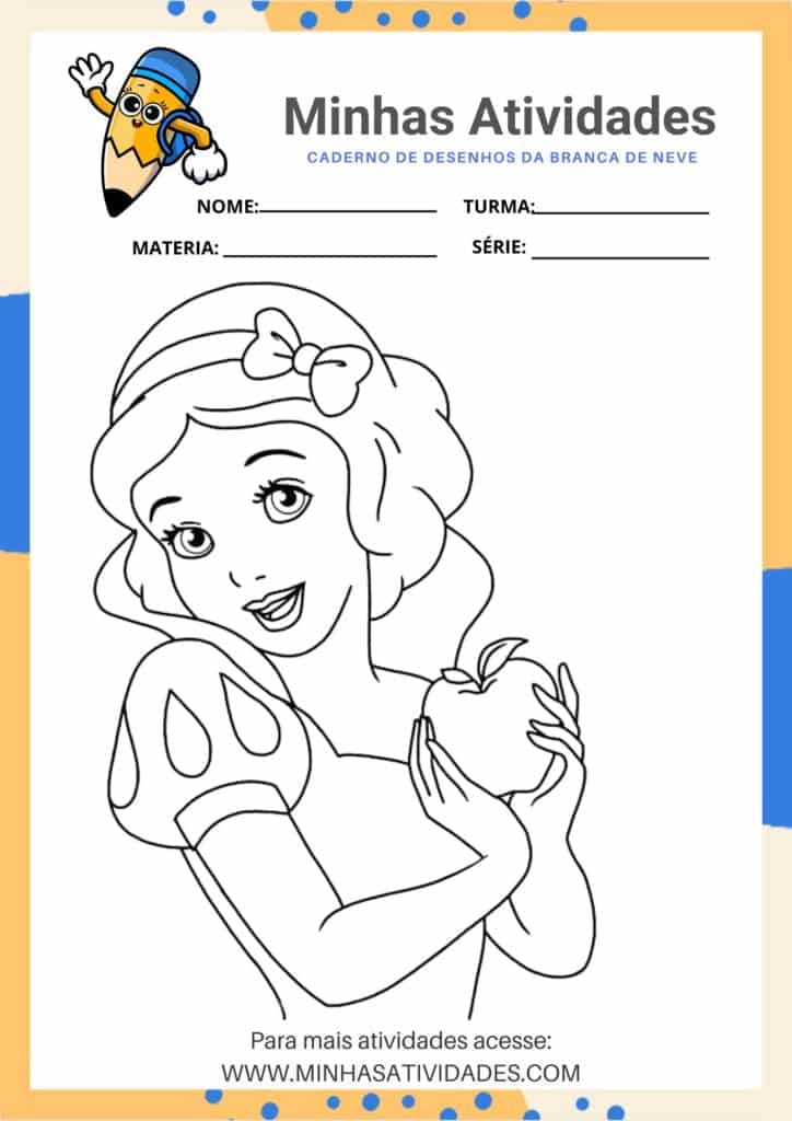 atividades para colorir da Branca de Neve