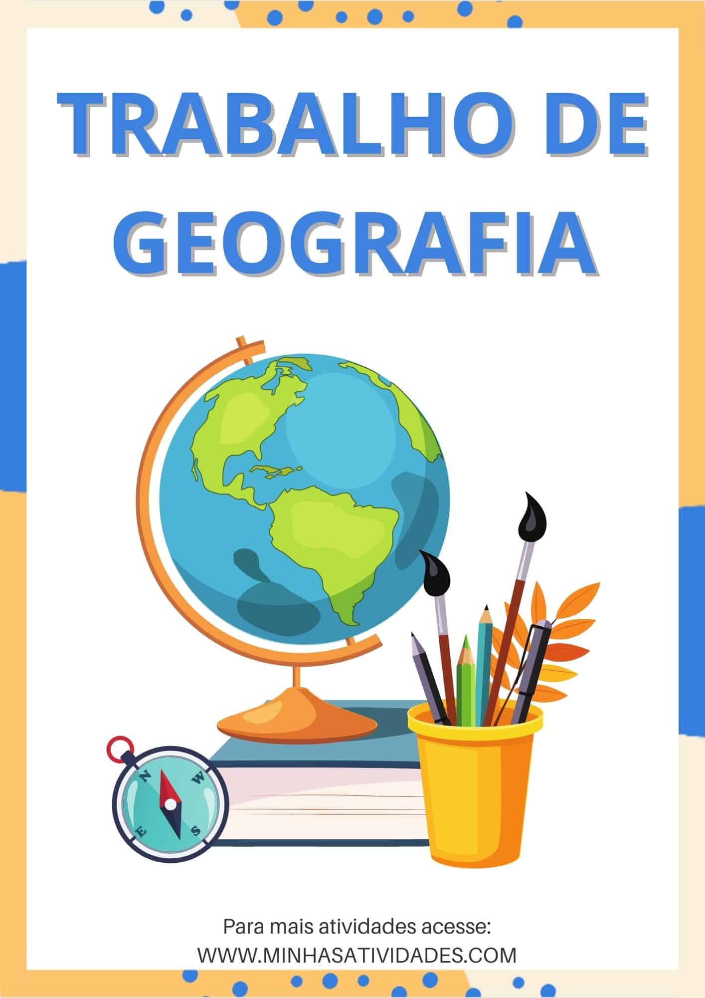 Atividades Com Capas De Trabalho Para Geografia