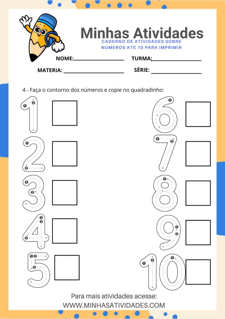 Atividades De Números Até 10 Para Imprimir